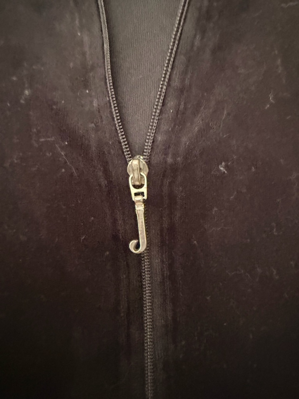 Juicy Couture Black Velour Hoodie with Pink Label - Picture 2 of 4